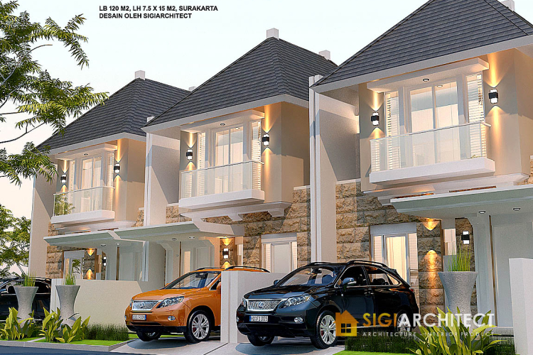 Desain Rumah Tipe 110 / 120, Model Perumahan 2 Lantai Tropis Modern