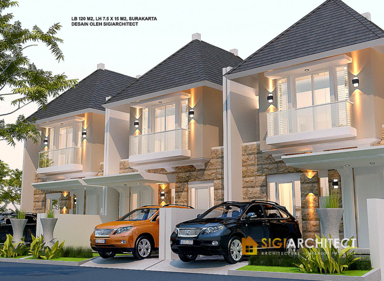 Desain Rumah Tipe 110 / 120, Model Perumahan 2 Lantai Tropis Modern