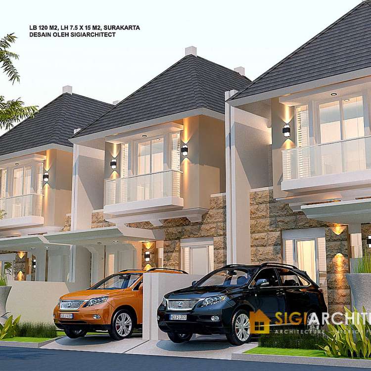 Desain Rumah Tipe 110 / 120, Perumahan 2 Lantai Tropis
