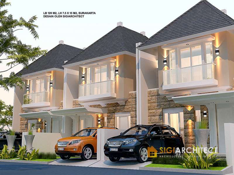 Desain Rumah Tipe 110 / 120, Perumahan 2 Lantai Tropis