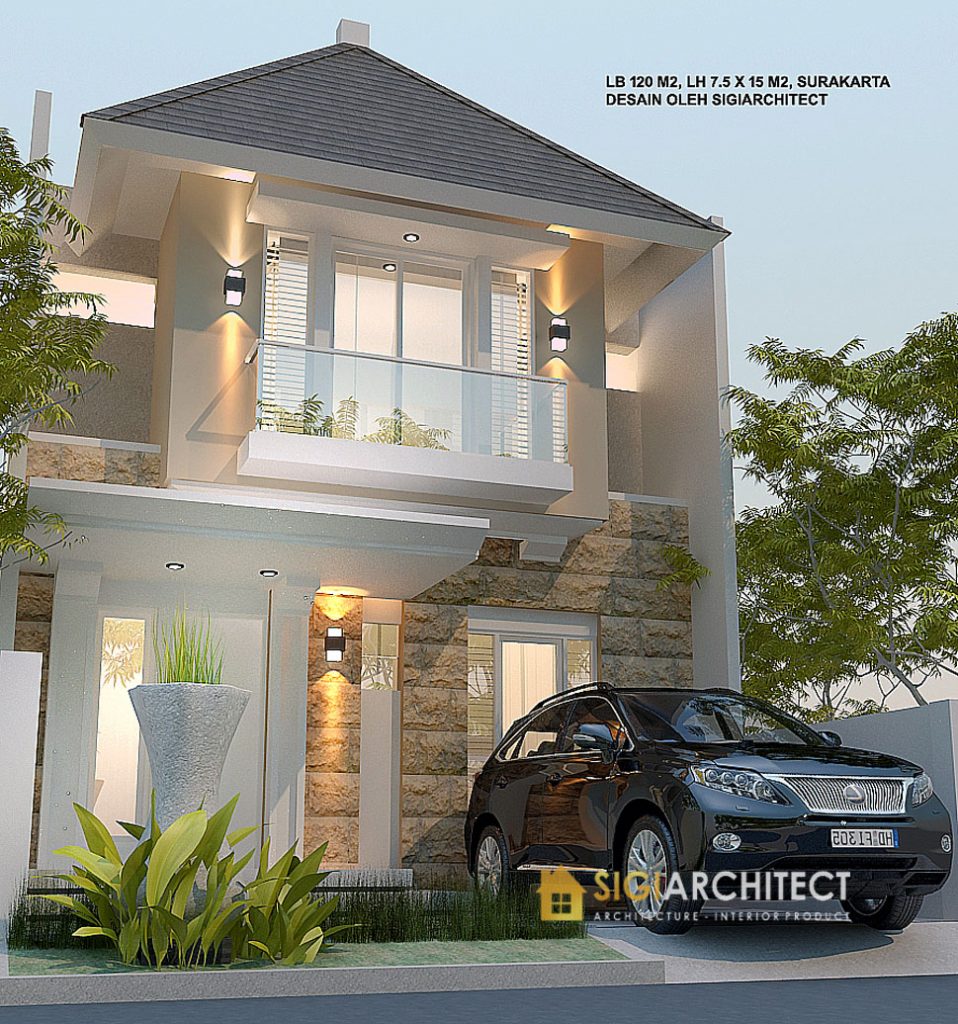 MODEL RUMAH 2 LANTAI TIPE 100 TROPIS MODERN