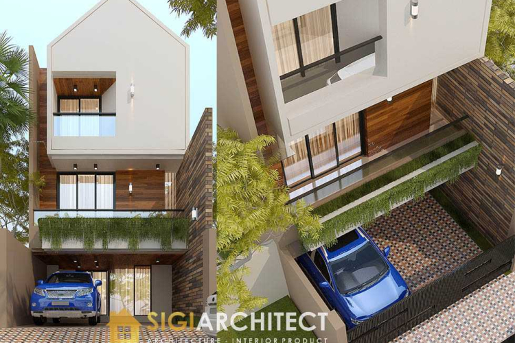Desain Rumah 200 M2 Minimalis Retro 3 Lantai Kecil & Mewah 6 x 14 M