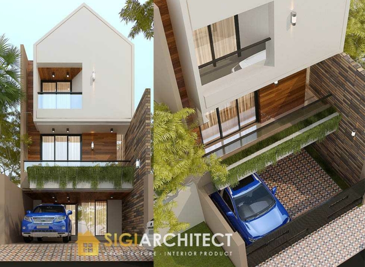 Desain Rumah 200 M2 Minimalis Retro 3 Lantai Kecil & Mewah 6 x 14 M