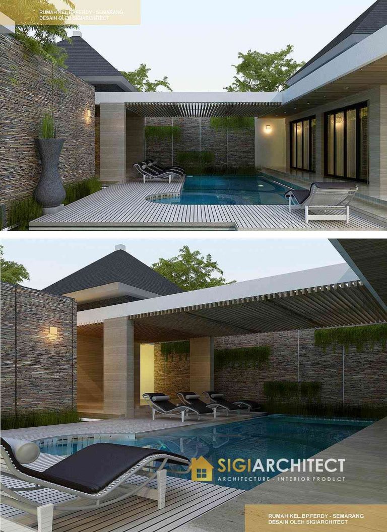 RENOVASI tampak DESAIN RUMAH & KOLAM RENANG