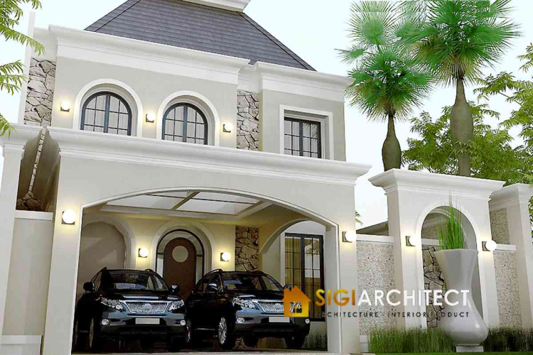 Desain Rumah Klasik Mediteran 2 Lantai _Jasa Arsitek Rumah 300 M2