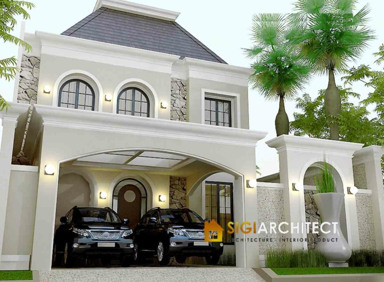 Desain Rumah Klasik Mediteran 2 Lantai _Jasa Arsitek Rumah 300 M2