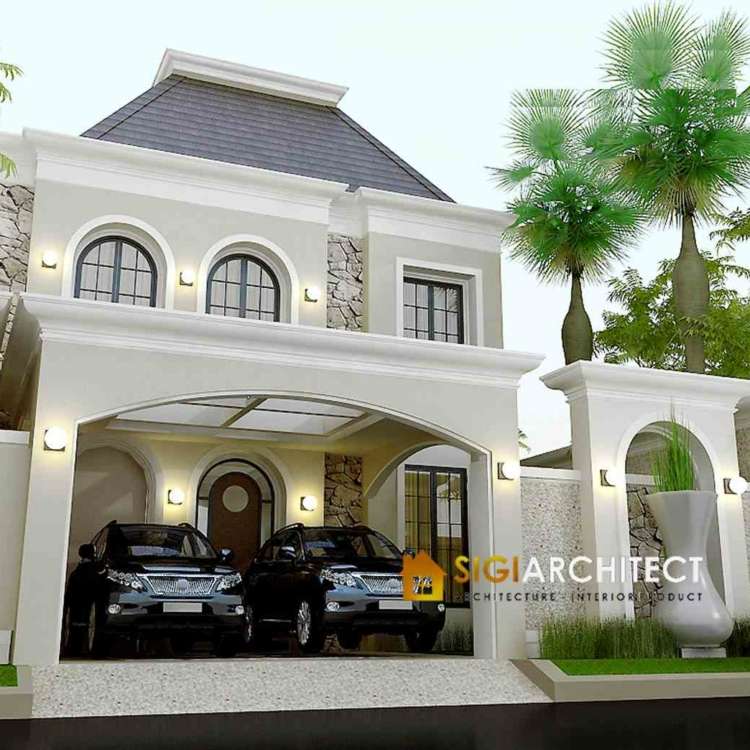 Desain Rumah Klasik Mediteran 2 Lantai _Jasa Arsitek Rumah 300 M2