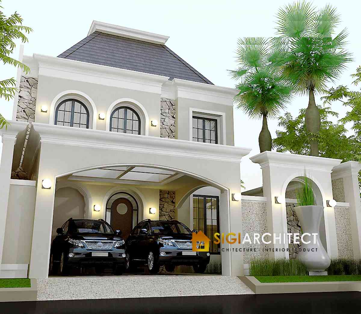 Desain Rumah Klasik Mediteran 2 Lantai Jasa Arsitek Rumah 300 M2