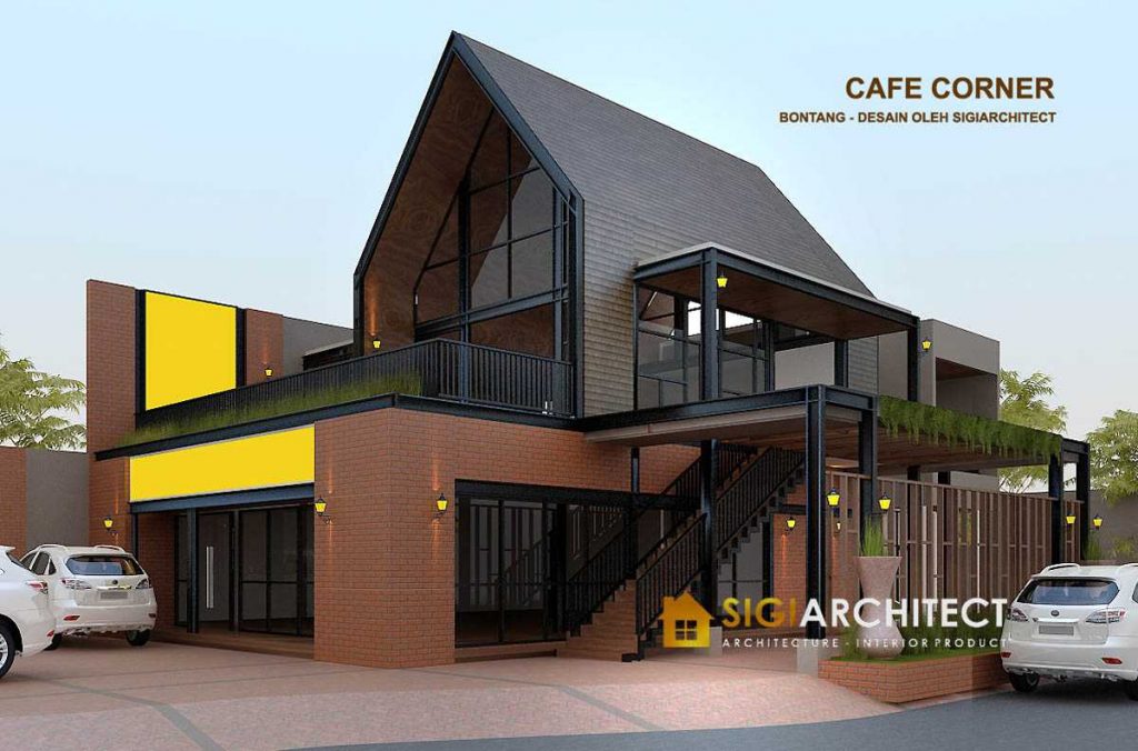 DESAIN CAFE CORNER MODERN