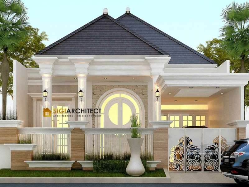 Rumah Klasik 1 Lantai tipe 150 M2 Jasa Arsitek Rumah Klasik