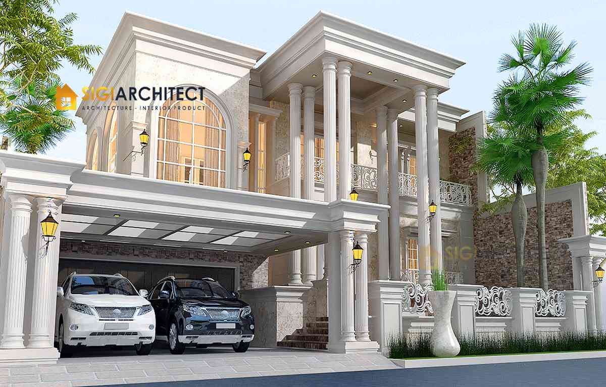 JASA ARSITEK RUMAH MEWAH KLASIK EROPA KOLAM RENANG