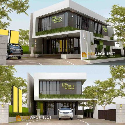 DESAIN BIMBEL KANTOR 2 LANTAI MODERN MINIMALIS