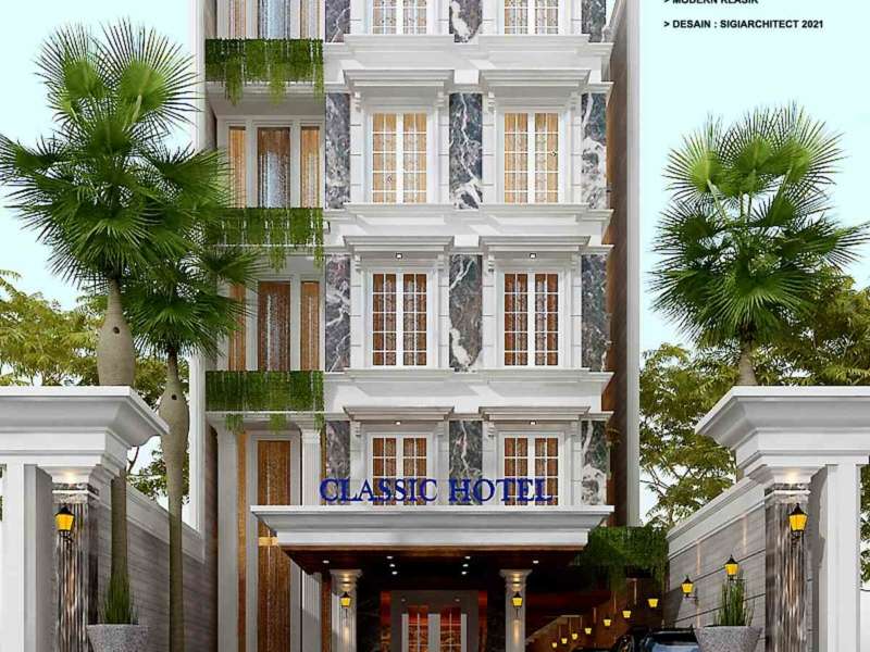 Desain Hotel & Guest House Klasik Modern 4-5 Lantai