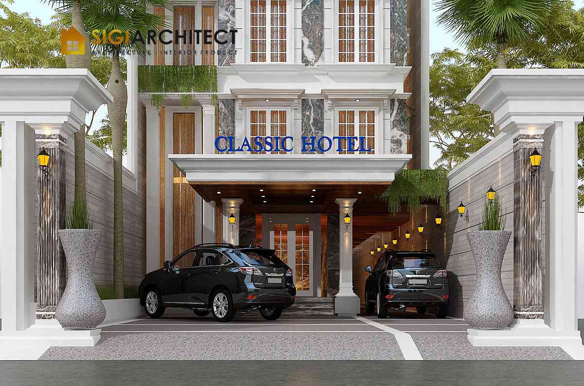 Desain lobby hotel guest house sigiarchitect