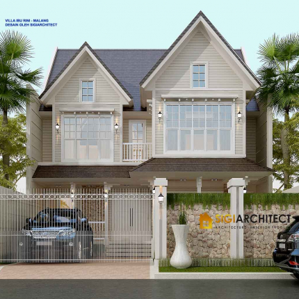 Desain Vila Klasik Victorian 2 Lantai 300 M2