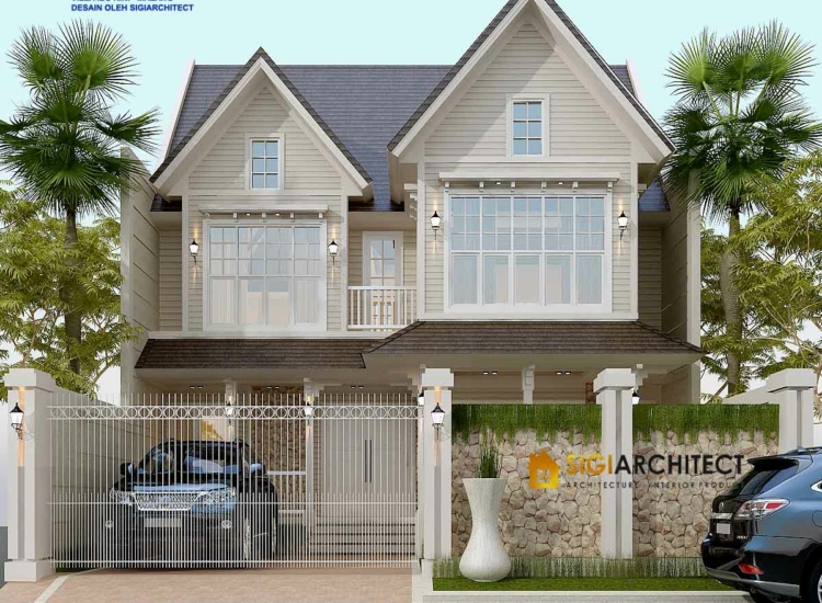 Desain Vila Klasik Victorian 2 Lantai 300 M2