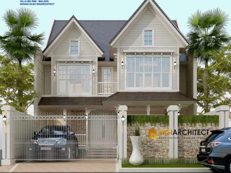 Desain Vila Klasik Victorian 2 Lantai 300 M2