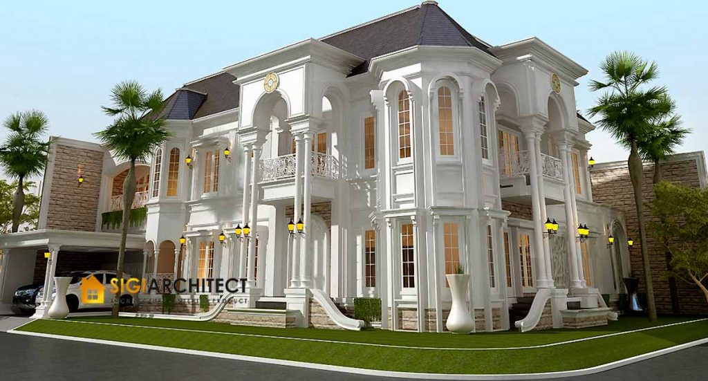 jasa arsitek desain rumah klasik 2 lantai