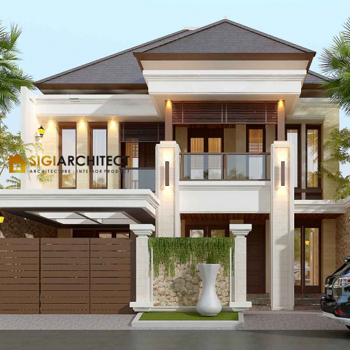 Desain Rumah Tropis Bali Modern 2 Lantai LB 350 M2