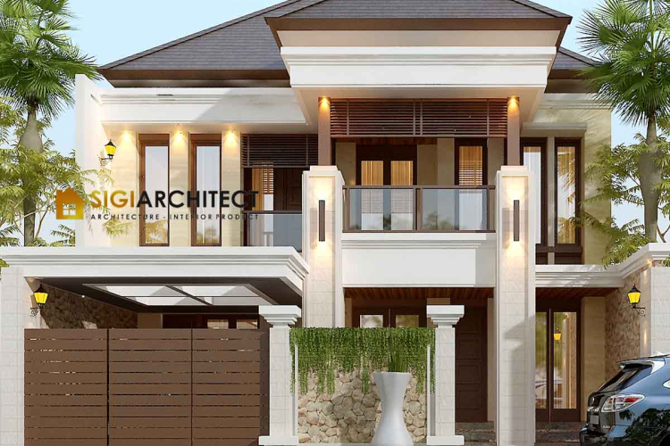 Desain Rumah Tropis Bali Modern 2 Lantai LB 350 M2