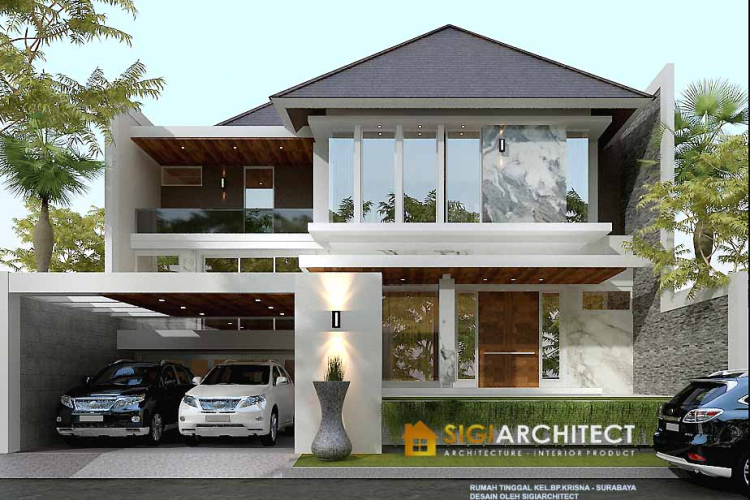 Model Rumah Split Level Desain Mewah Tropis Modern