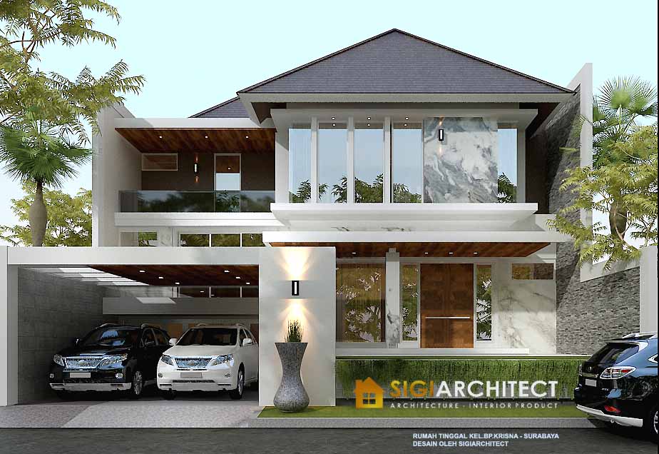Model Rumah Split Desain Mewah Tropis Modern