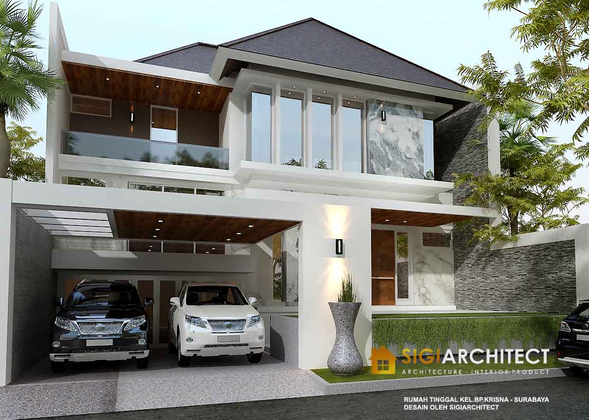 Model Rumah Split Desain Tropis Modern