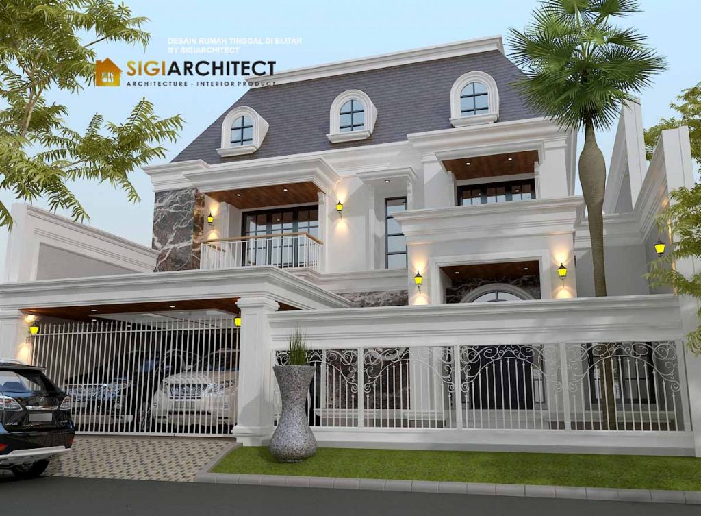 desain rumah klasik mewah mediteran 2 lantai 500 m2