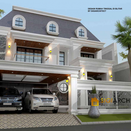 Desain Rumah Klasik Mediterania 2 Lantai LB 500 M2