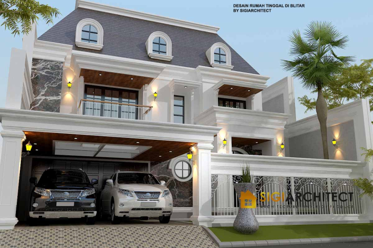 Desain Rumah Klasik Mediterania 2 Lantai LB 500 M2