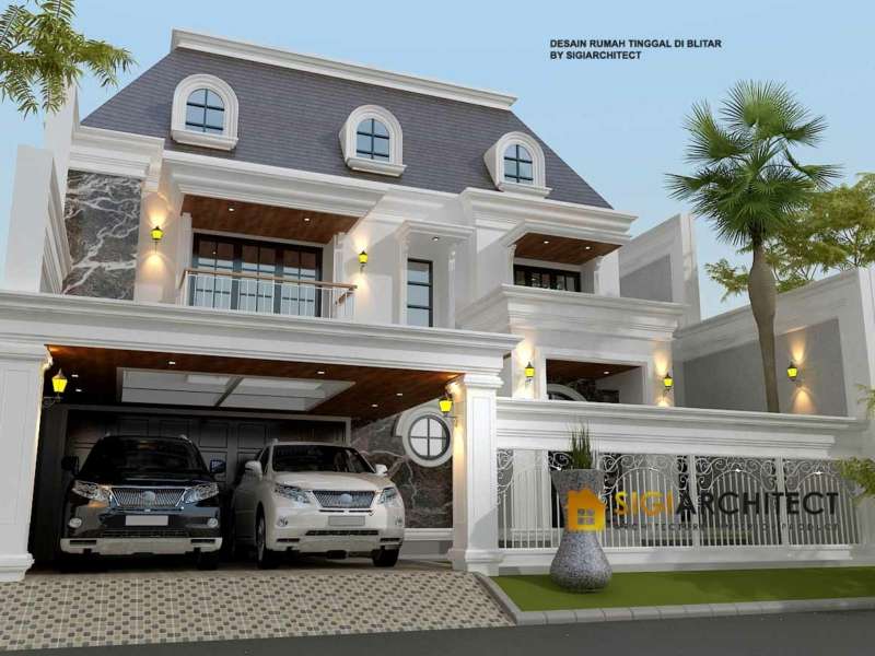 Desain Rumah Klasik Mediterania 2 Lantai LB 500 M2