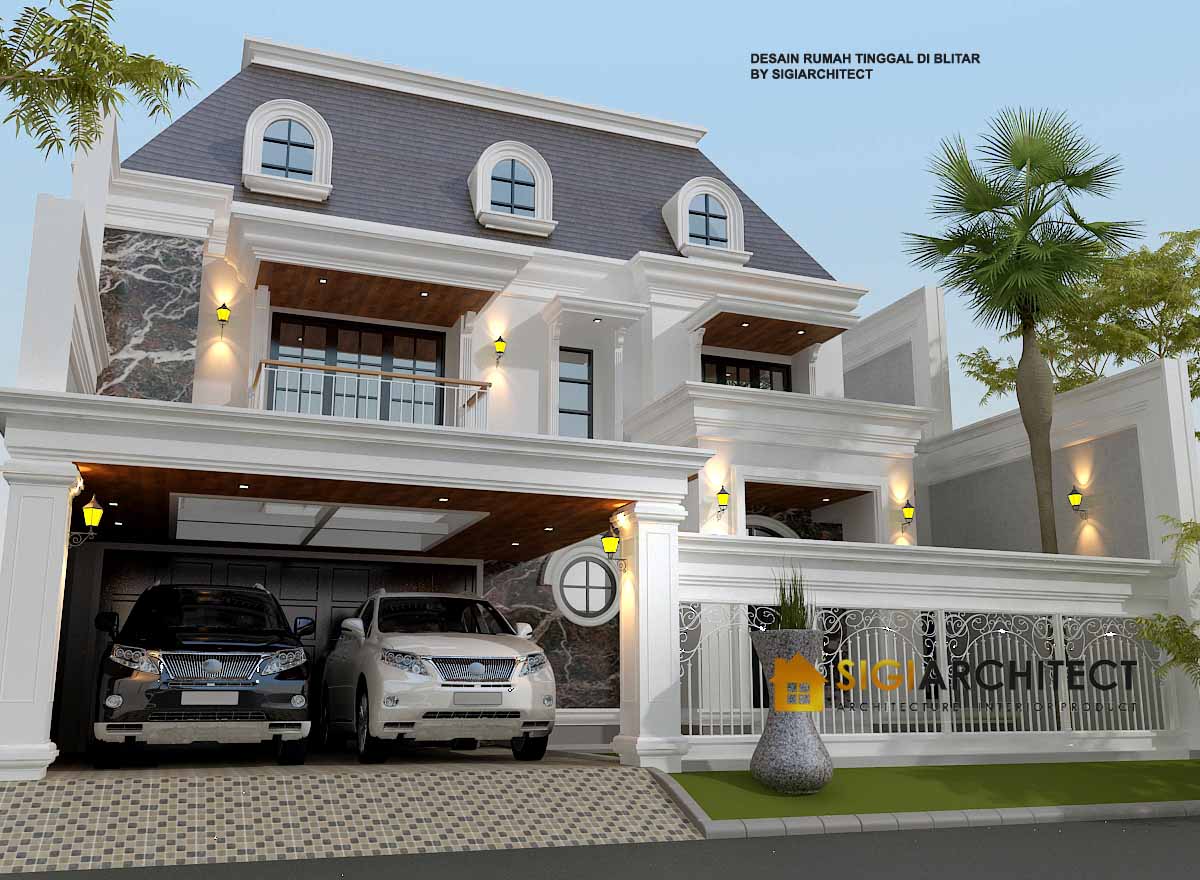 desain rumah klasik mewah mediteran 500 M2