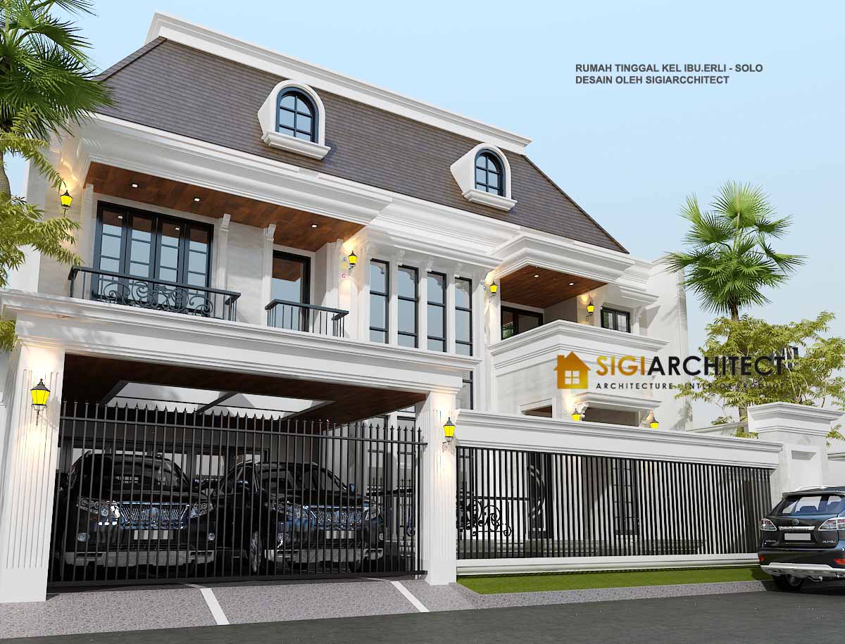 DESAIN RUMAH AMERICAN KLASIK 2 LANTAI