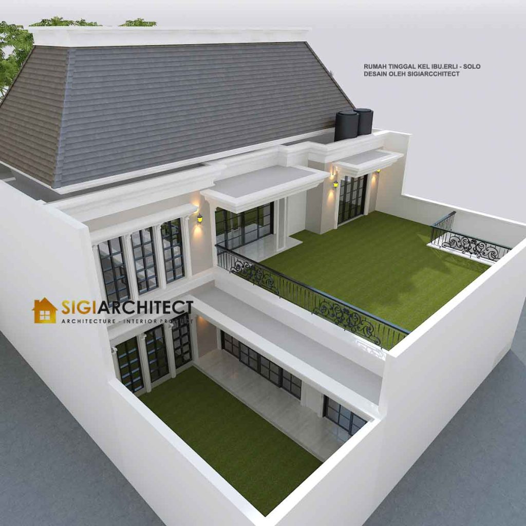 DESAIN RUMAH AMERICAN KLASIK ROOF GARDEN