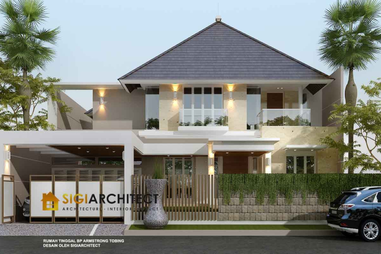 Desain Rumah Tropis Modern 2 Lantai di Balikpapan