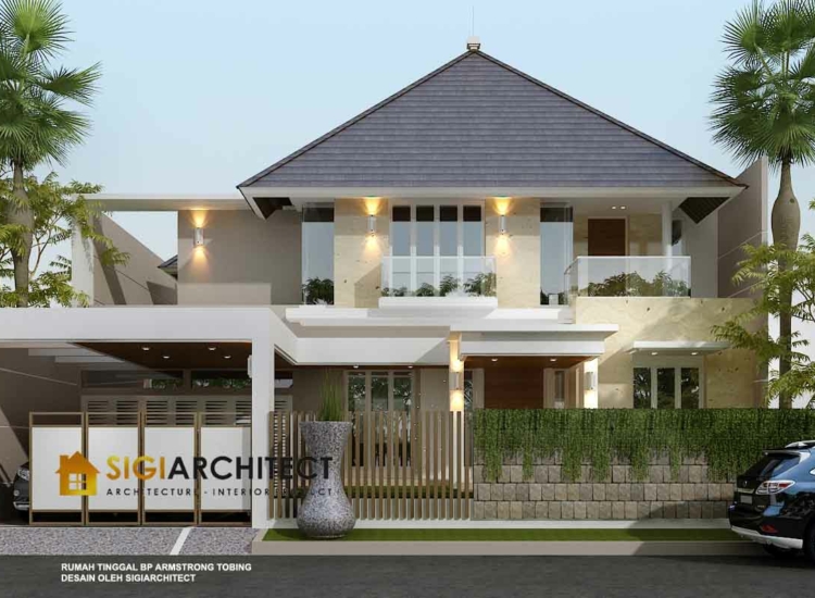 Desain Rumah Tropis Modern 2 Lantai di Balikpapan