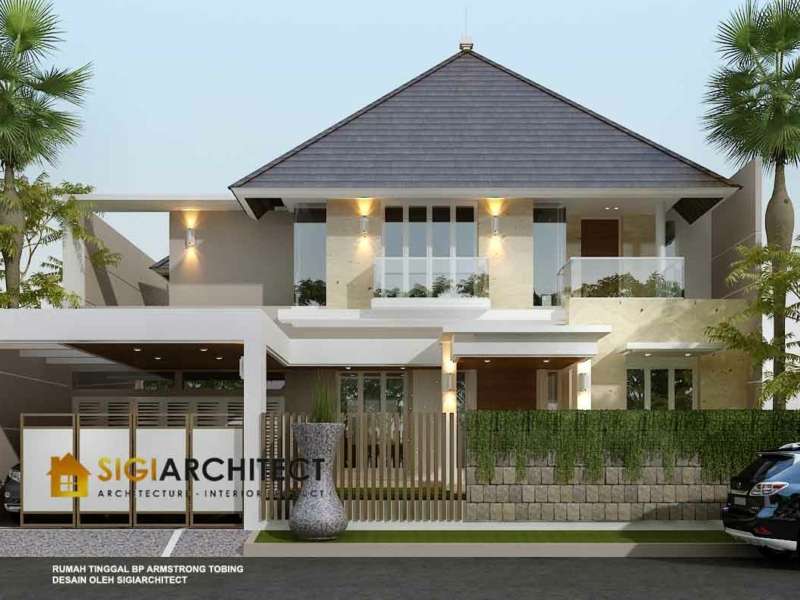 Desain Rumah Tropis Modern 2 Lantai di Balikpapan