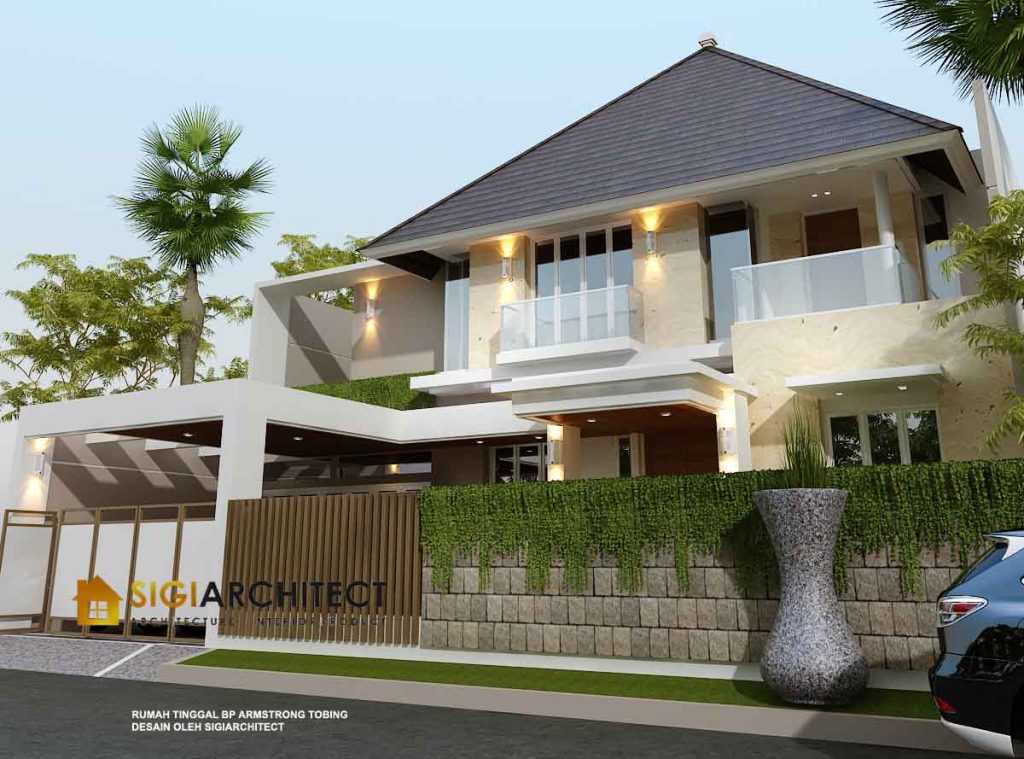 Desain Rumah Tropis Modern Minimalis 2 Lantai di Balikpapan