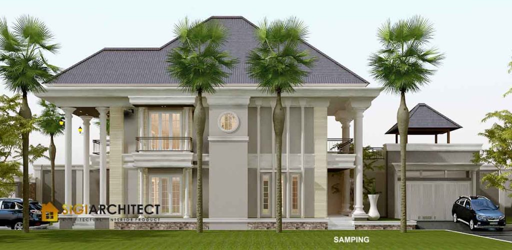 desain rumah mewah klasik eropa 2 lantai