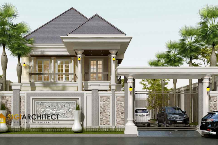 Desain Rumah Klasik Eropa 2 Lantai LB 400-500 M2