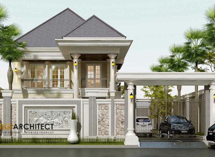 Desain Rumah Klasik Eropa 2 Lantai LB 400-500 M2