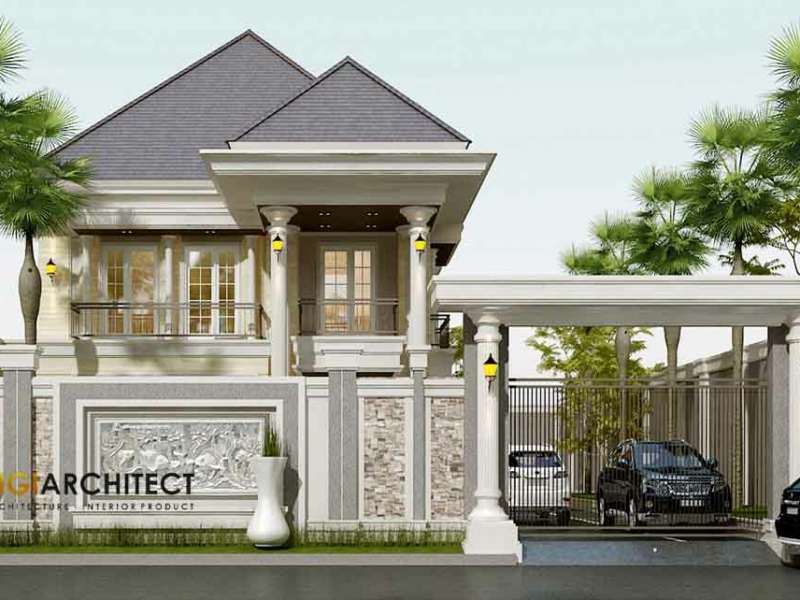 Desain Rumah Klasik Eropa 2 Lantai LB 400-500 M2