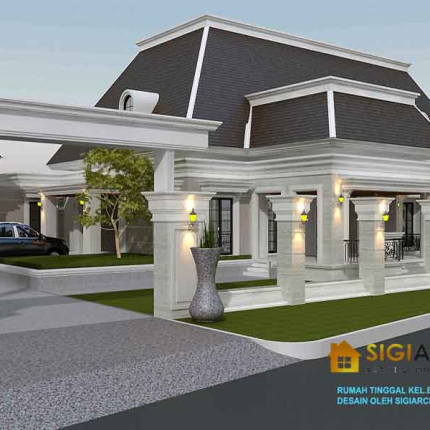 Rumah American Style 1 Lantai Desain Klasik Modern 500 M2