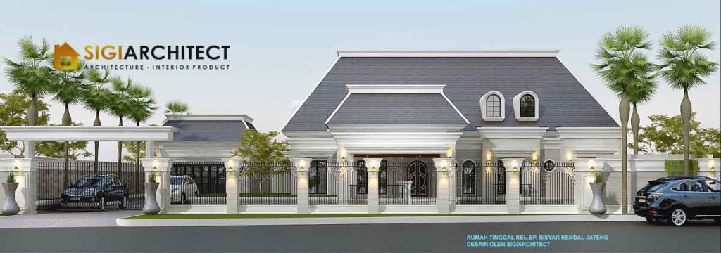 rumah american style 1 lantai desain tampak