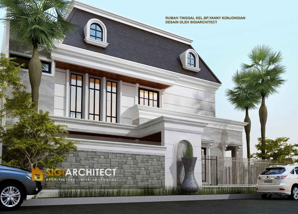 rumah hook american desain klasik 2 lantai