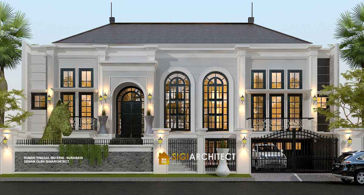 desain arsitek Rumah klasik americant STYLE 1 lantai
