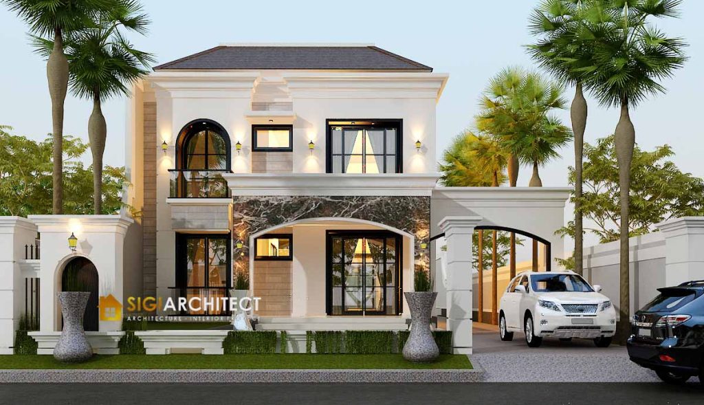 DESAIN RUMAH MEDITERAN 2 LANTAI KLASIK MODERN