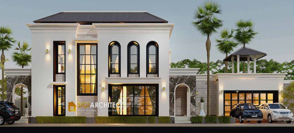 DESAIN RUMAH MEDITERAN KLASIK MODERN 2 LANTAI