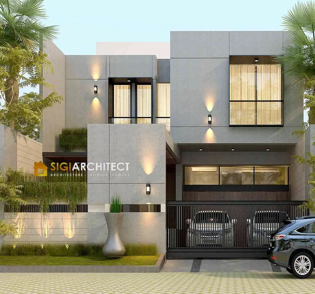 jasa arsitek desain rumah mewah 2 lantai minimalis modern