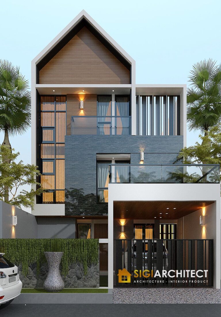 rumah minimalis modern 3 lantai desain fasad